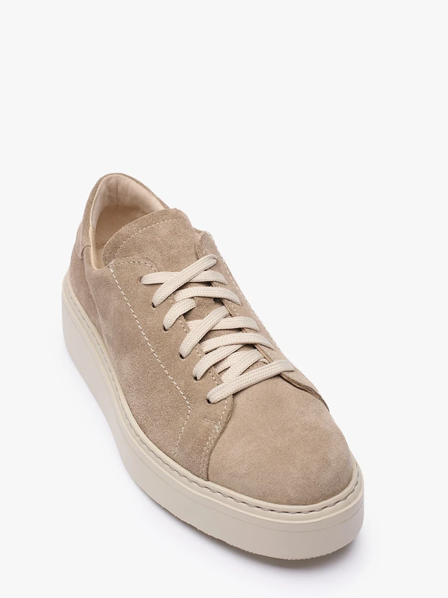 Beige Plateau-Sportschuhe