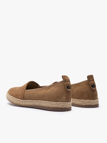 Espadrilles aus braunem Veloursleder