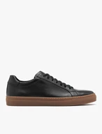 Black men's full grain leather lace-up half shoes