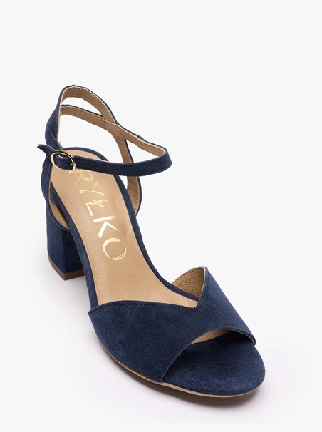 Marineblaue Stiletto-Sandalen