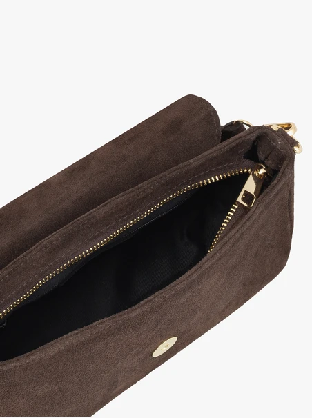 Brown clutch bag with tassels