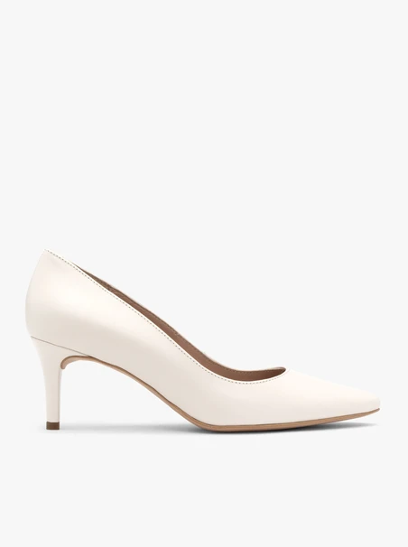 Cream bridal leather pumps
