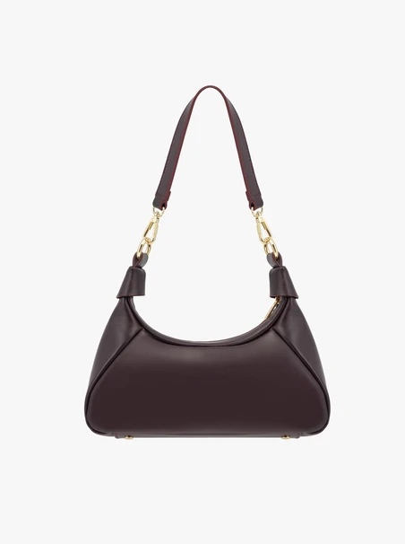 Maroon grain leather handbag