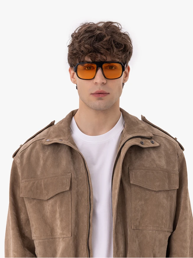 Unisex Black Sunglasses with Yellow Lenses