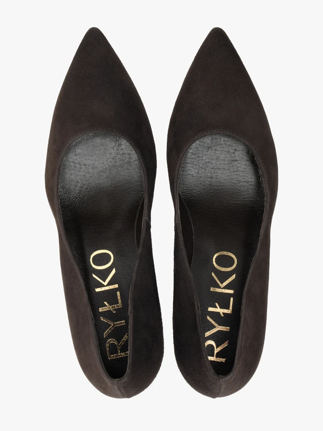 Dunkelbraune Pumps mit Absatz