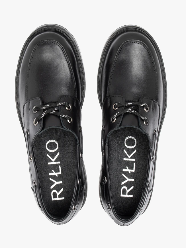 Black half shoes with lacing