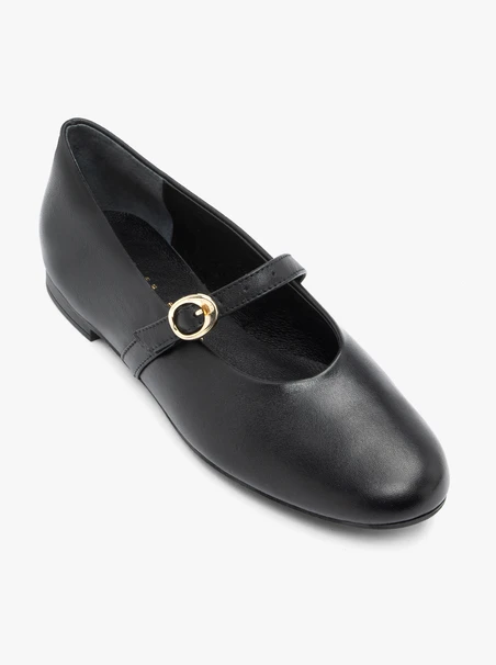 Black strappy ballerinas