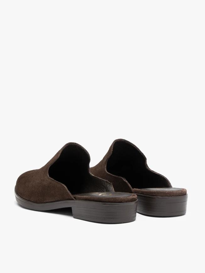 Dunkelbraune Veloursleder-Slipper Flip-Flops