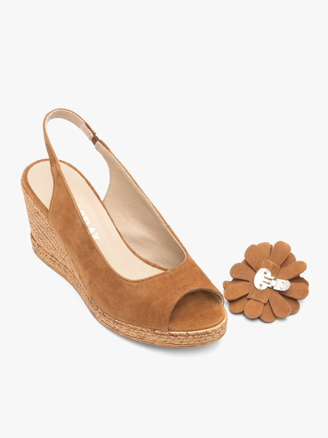 Rote Blumen Plateau-Sandalen mit Absatz