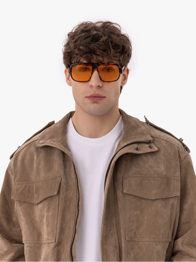 Unisex Tortoiseshell Sunglasses with Yellow Lenses