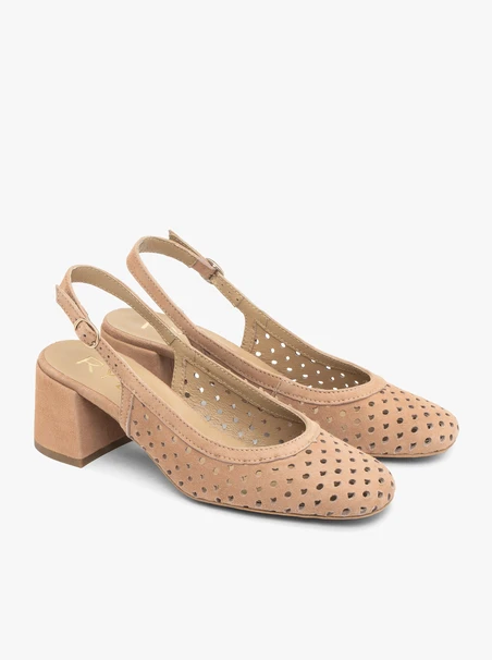 Dusty Pink Backless Pumps