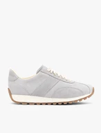 Sportschuhe aus grauem Veloursleder