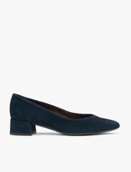 Marineblaue Pumps aus Veloursleder