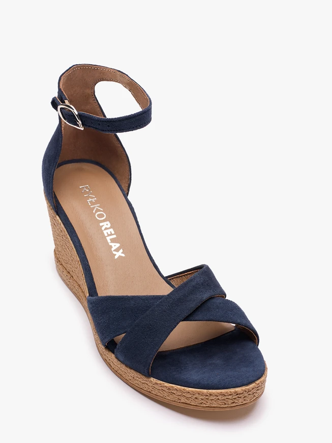 Navy blue platform sandals