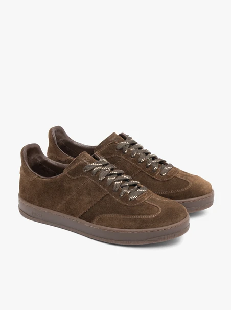 Brown velour leather sports half shoes