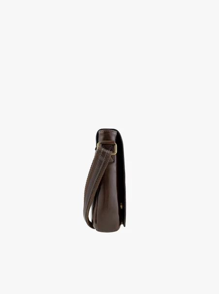 Braune Tasche aus Leder und Stoff