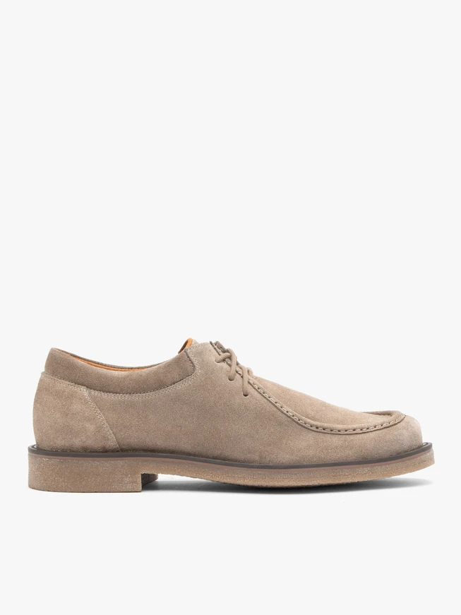 Beige casual velour leather half shoes