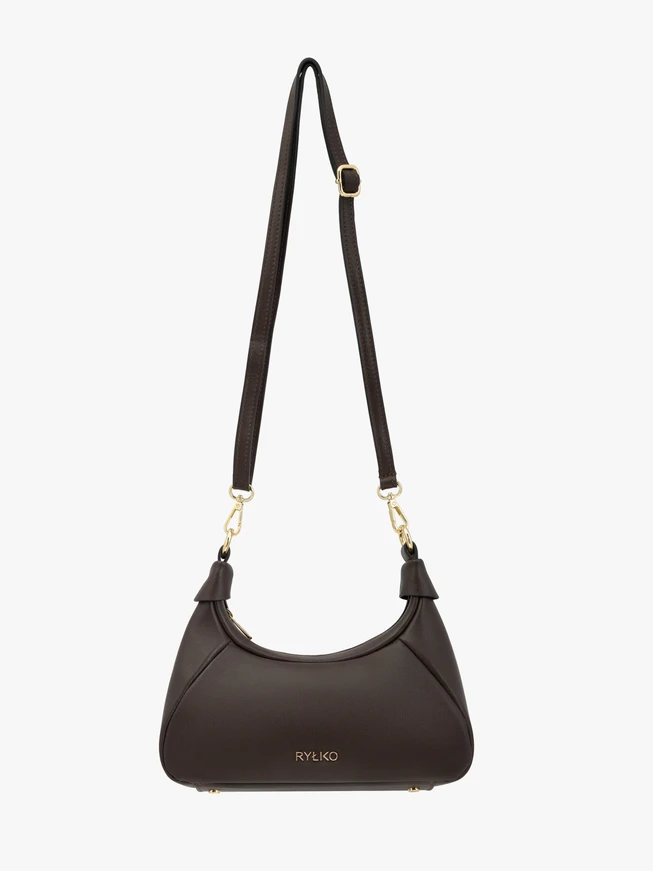 Brown grain leather handbag