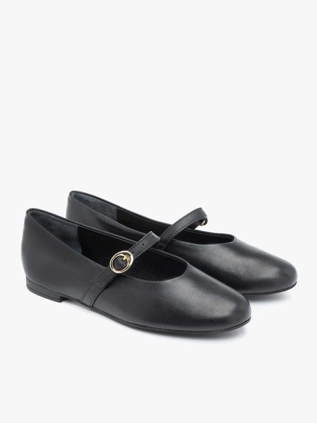 Black strappy ballerinas
