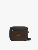 Handtasche aus braunem Leder und Velours