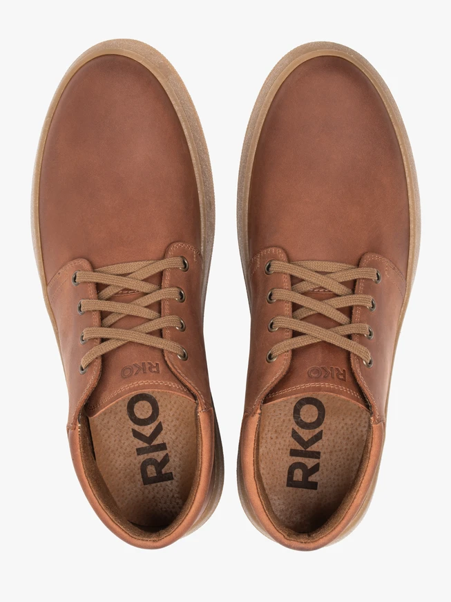 Brown nubuck leather sports boots