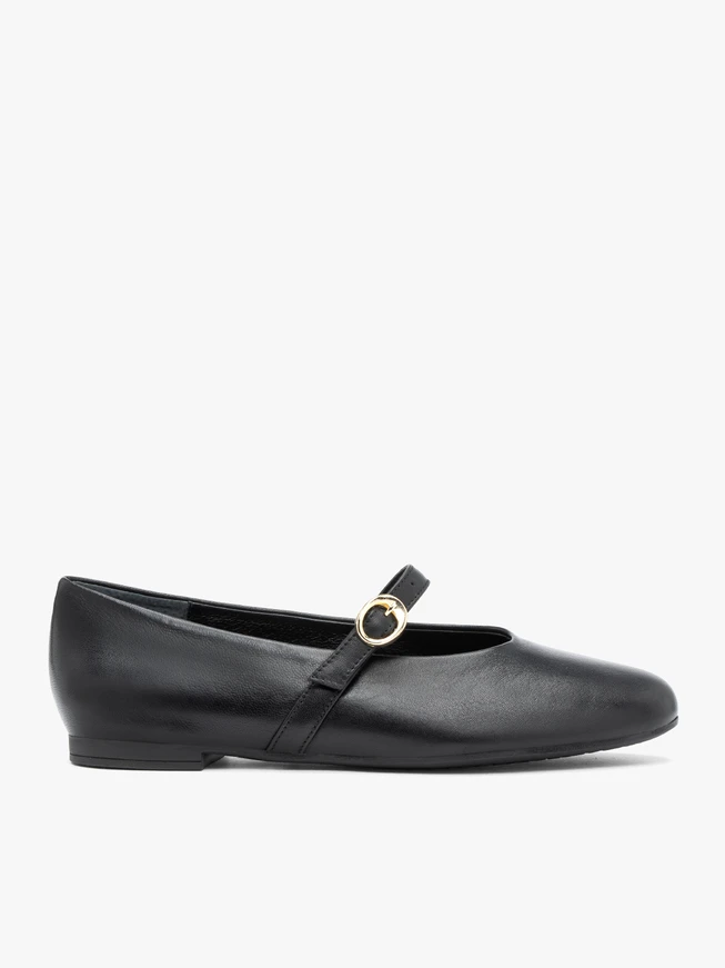 Black strappy ballerinas