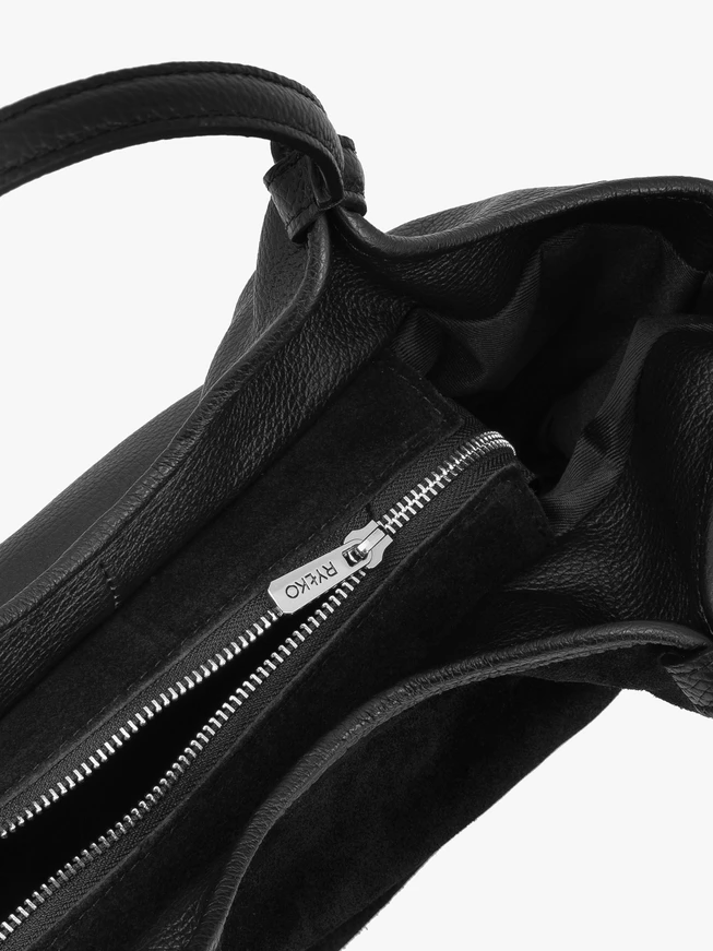 Black soft handbag