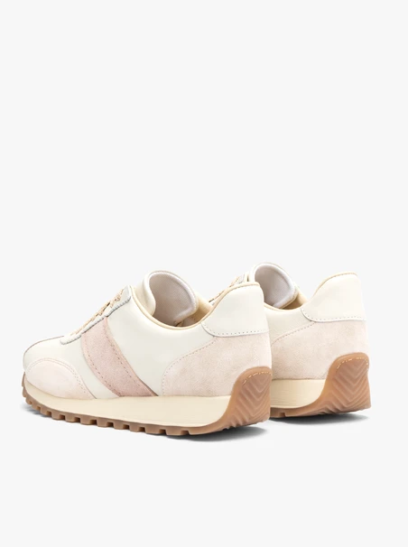 Cream Women’s Sneakers with Beige Accent