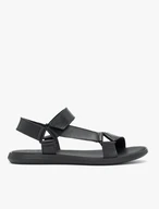 Schwarze Sandalen aus genarbtem Leder