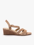 Hellbraune Plateausandalen