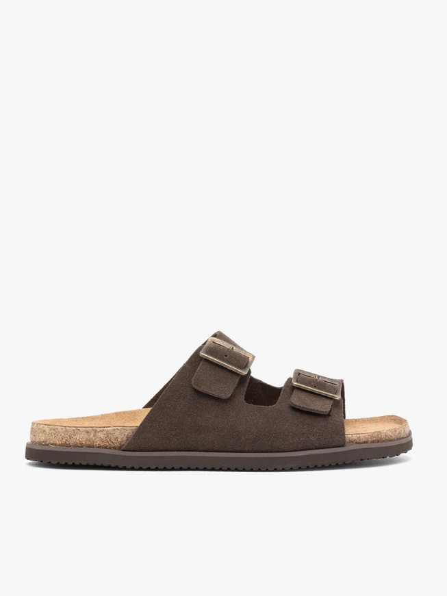 Braune Velours-Flip-Flops