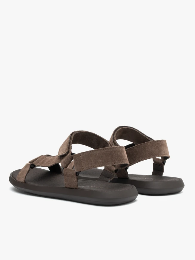 Grau-braune Klettsandalen
