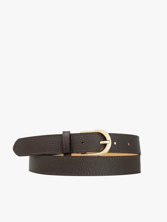 Dark Brown Leather Belt
