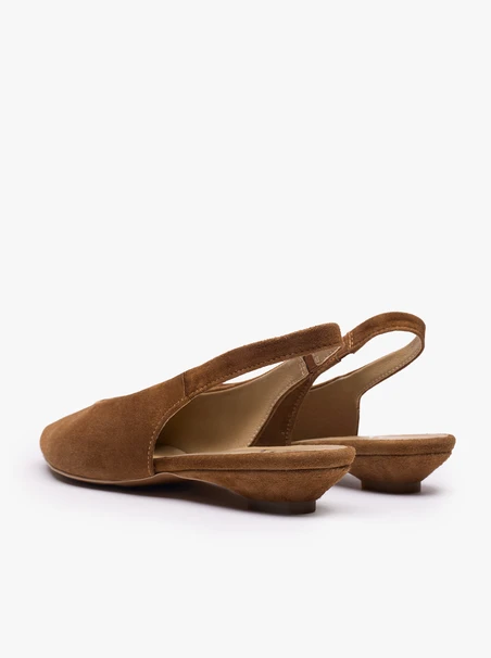 Brązowe czółenka slingback w szpic