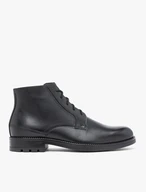 Black grain leather boots