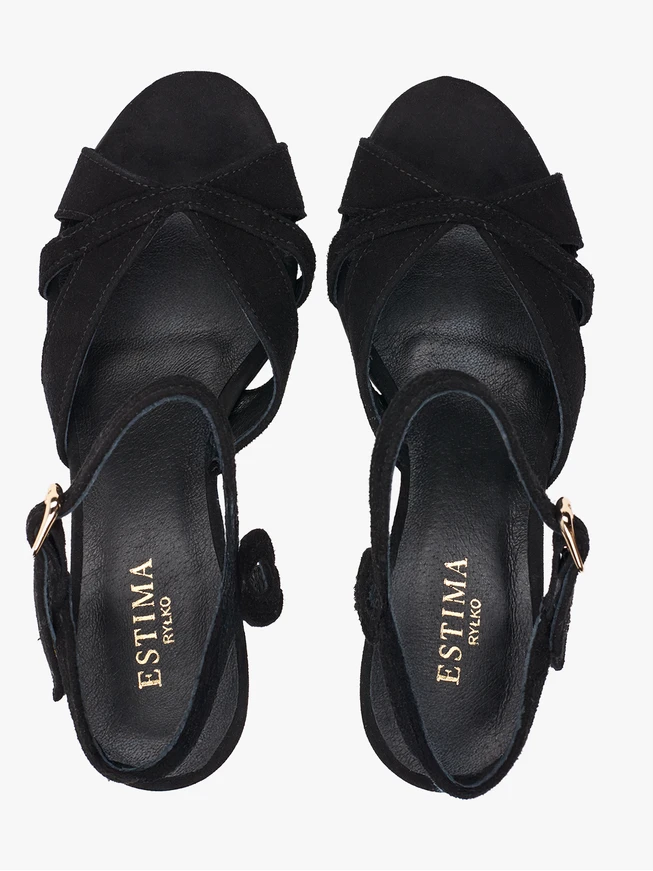Schwarze Stiletto-Sandalen