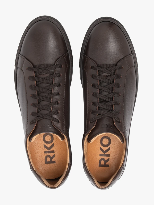 Dark brown leather half shoes