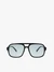 Unisex Black Sunglasses with Blue Polarized Lenses