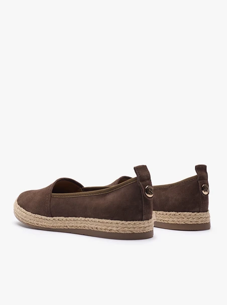 Espadrilles aus dunkelbraunem Veloursleder