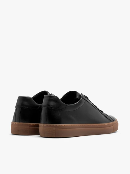 Schwarze Herrenschnürschuhe aus Vollnarbenleder