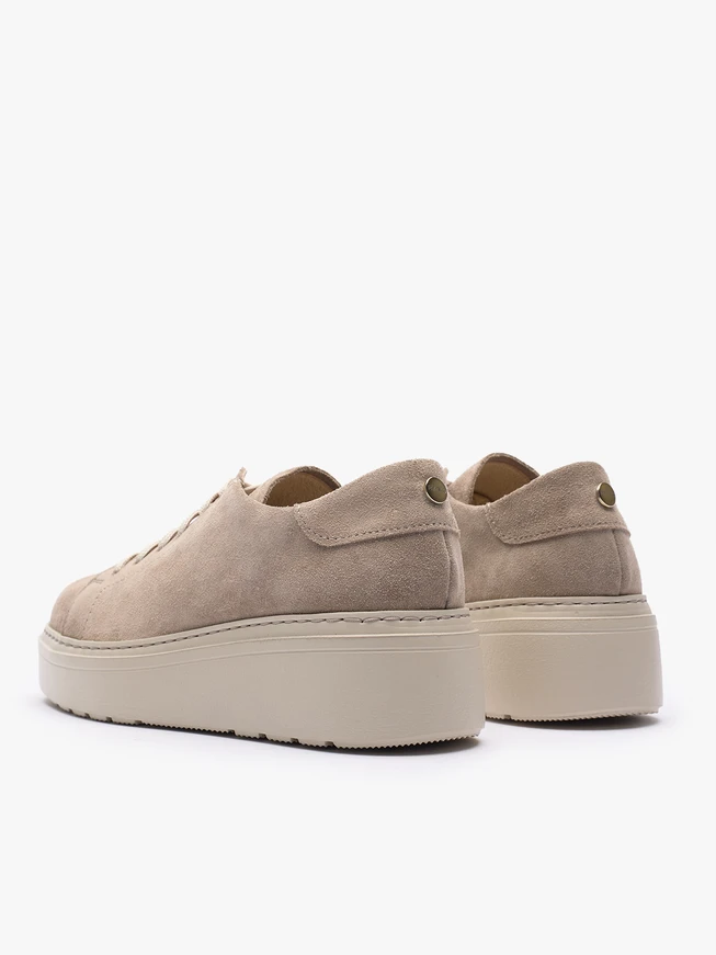 Beige Plateau-Sportschuhe