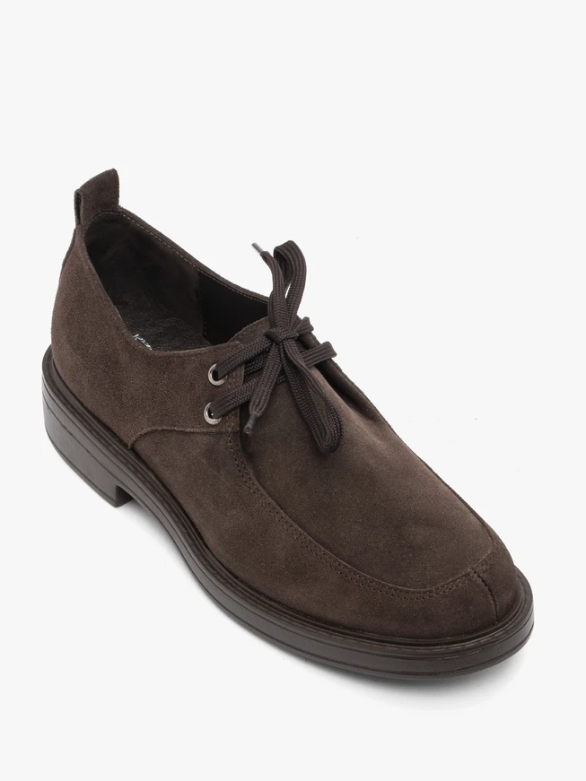 Dark brown velour half shoes