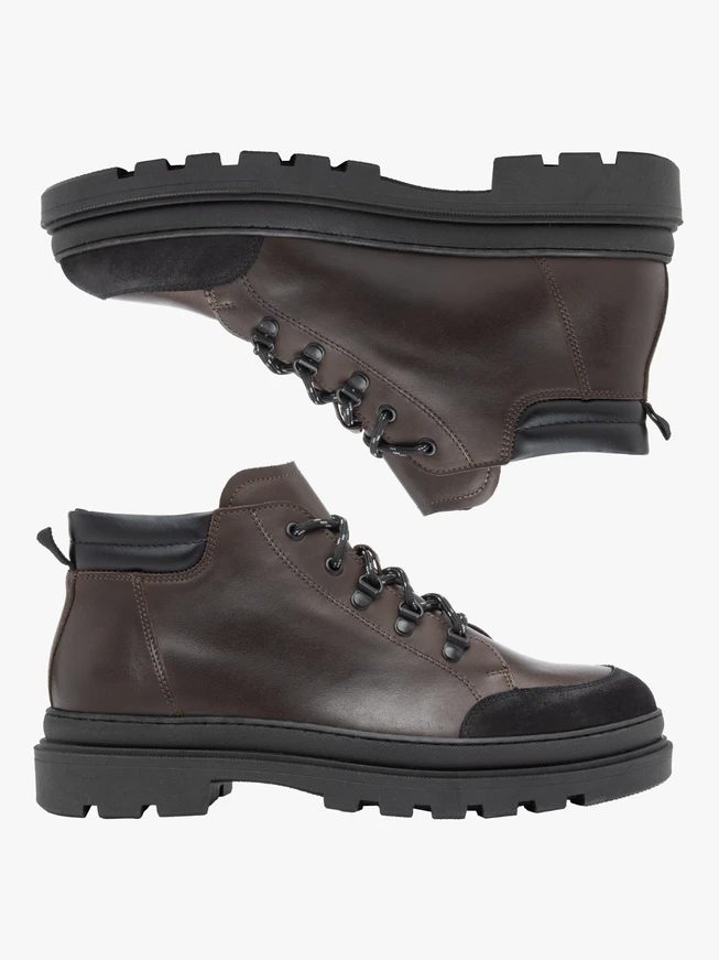 Dark brown trekking style boots