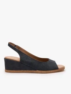 Marineblaue Plateausandalen