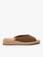 Braune Einbau-Flip-Flops aus Veloursleder