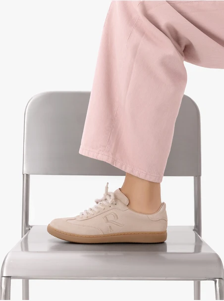 Beige Women's Lace-Up Sneakers