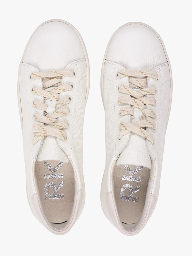 Kremowe sneakersy ze skóry licowej