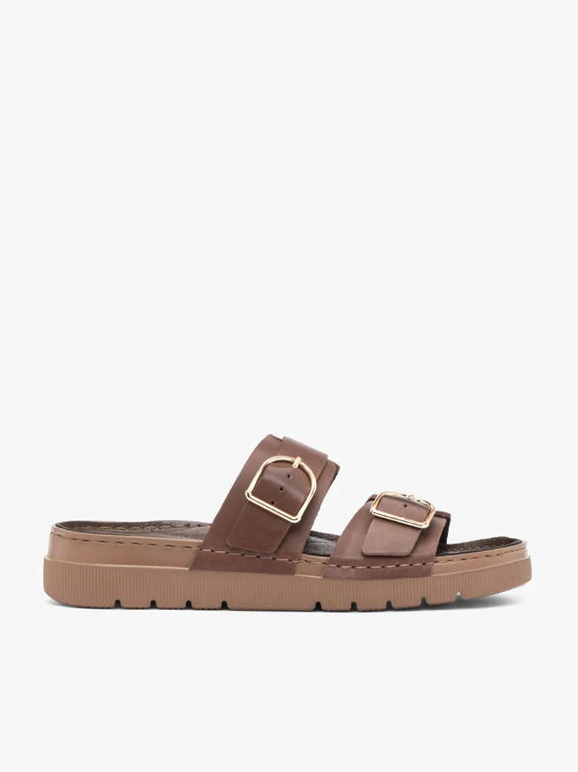 Braune Flip-Flops mit zwei Riemen