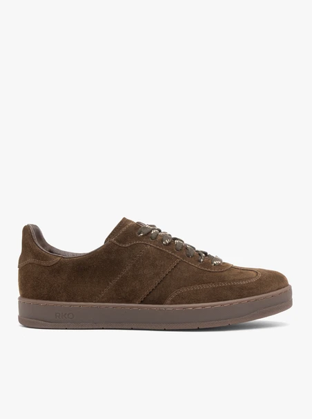 Brown velour leather sports half shoes