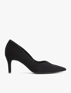 Black velour stiletto pumps